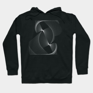 Geometric abstract black and white Hoodie